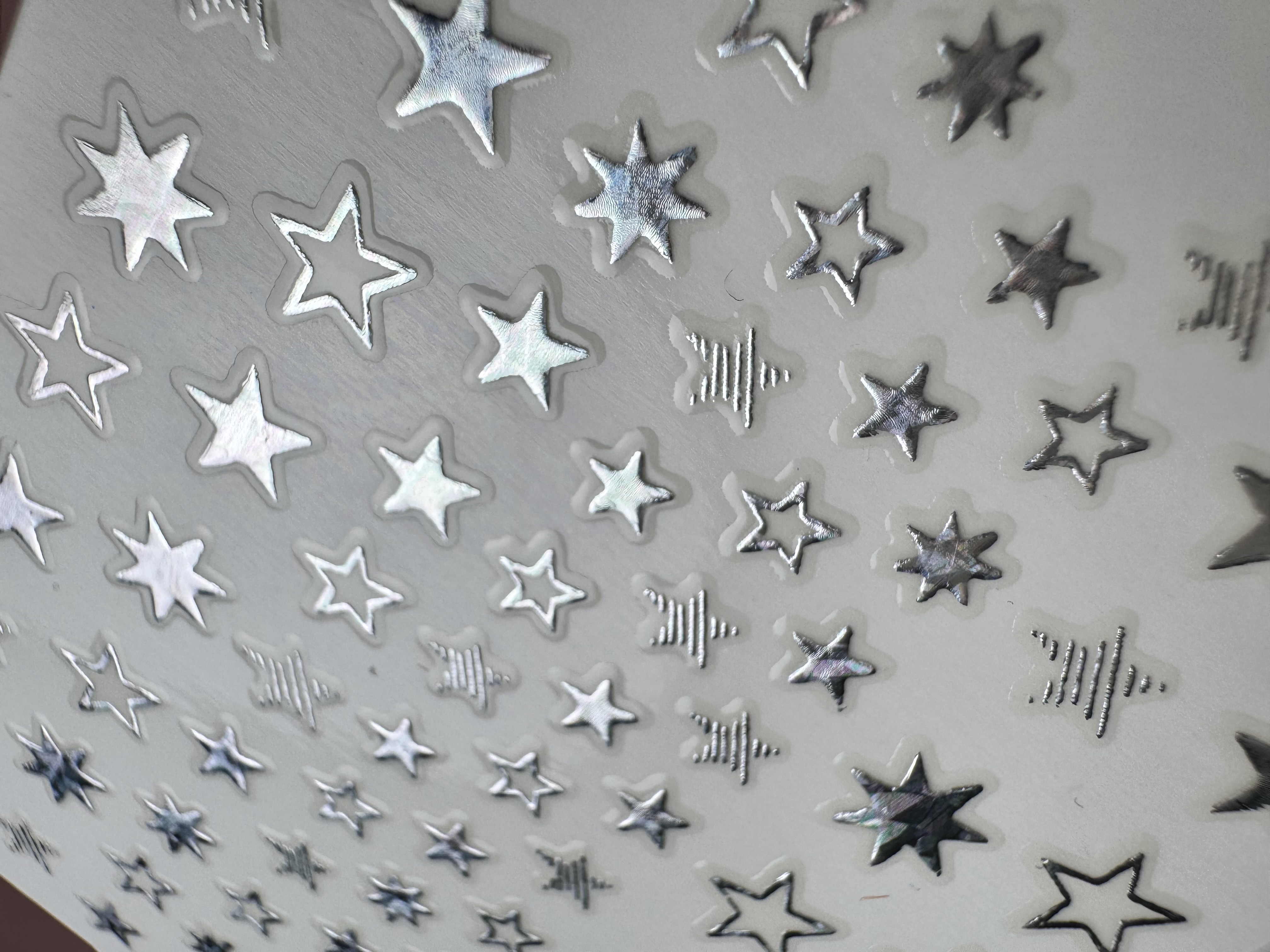 Stickers LASER SILVER Stars