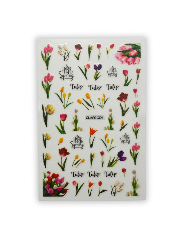 Sticker FLOWERS pink tulips