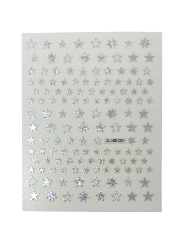 Stickers LASER SILVER Stars