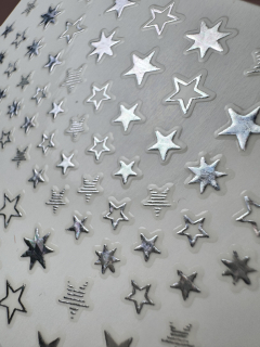 Stickers LASER SILVER Stars